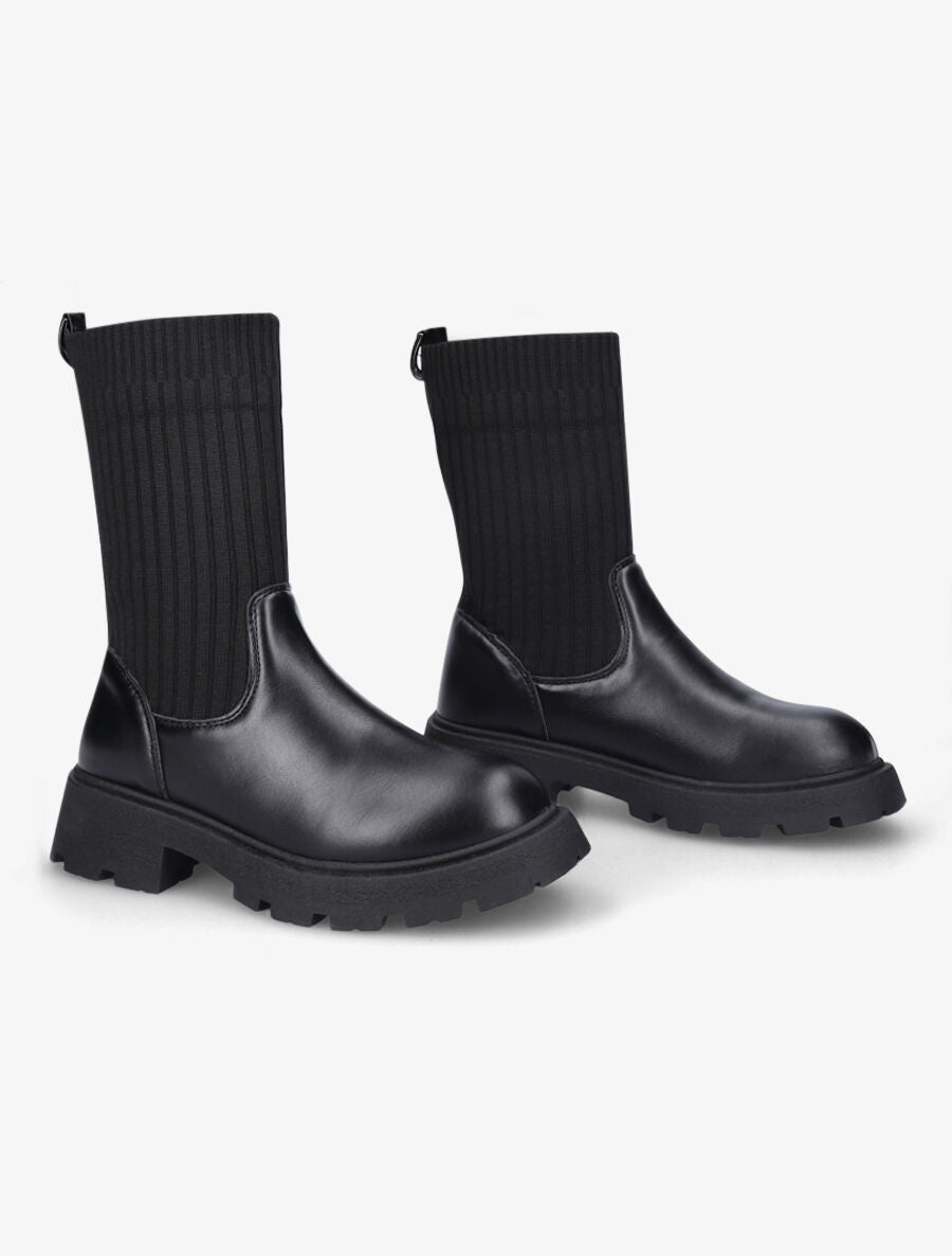 Bottines style chaussettes - Noir - 4