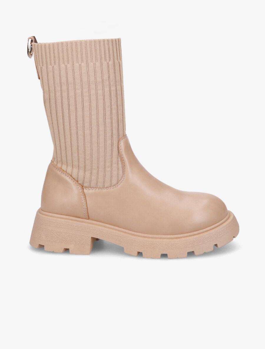 Bottines style chaussettes - Taupe - 1