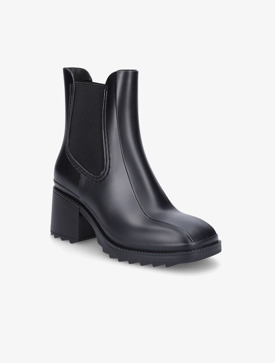 Bottines élastiquées en caoutchouc - Noir - 2