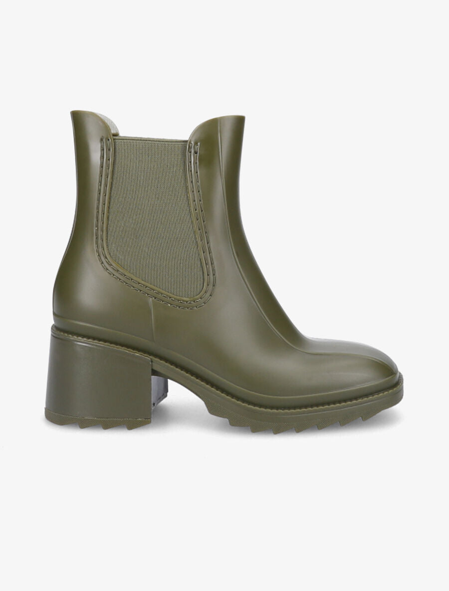 Bottines élastiquées en caoutchouc - Kaki - 5