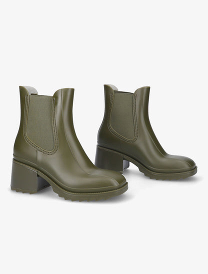 Bottines élastiquées en caoutchouc - Kaki - 4