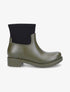 Bottines en caoutchouc et tissu - Kaki - 1