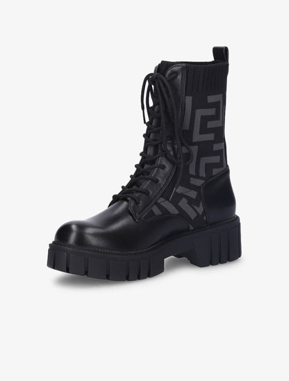 Boots chaussettes à imprimé grec - Noir - 4