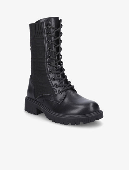 Bottines style chaussettes à motif grec - Noir - 2