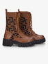 Boots chaussettes à imprimé grec - Camel - 5