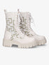 Boots chaussettes à imprimé grec - Beige - 1