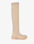 Cuissardes plates style chaussettes - Taupe - 1