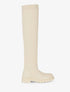 Cuissardes plates style chaussettes - Crème - 1