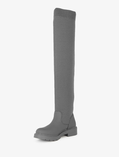 Cuissardes plates style chaussettes - Kaki - 2