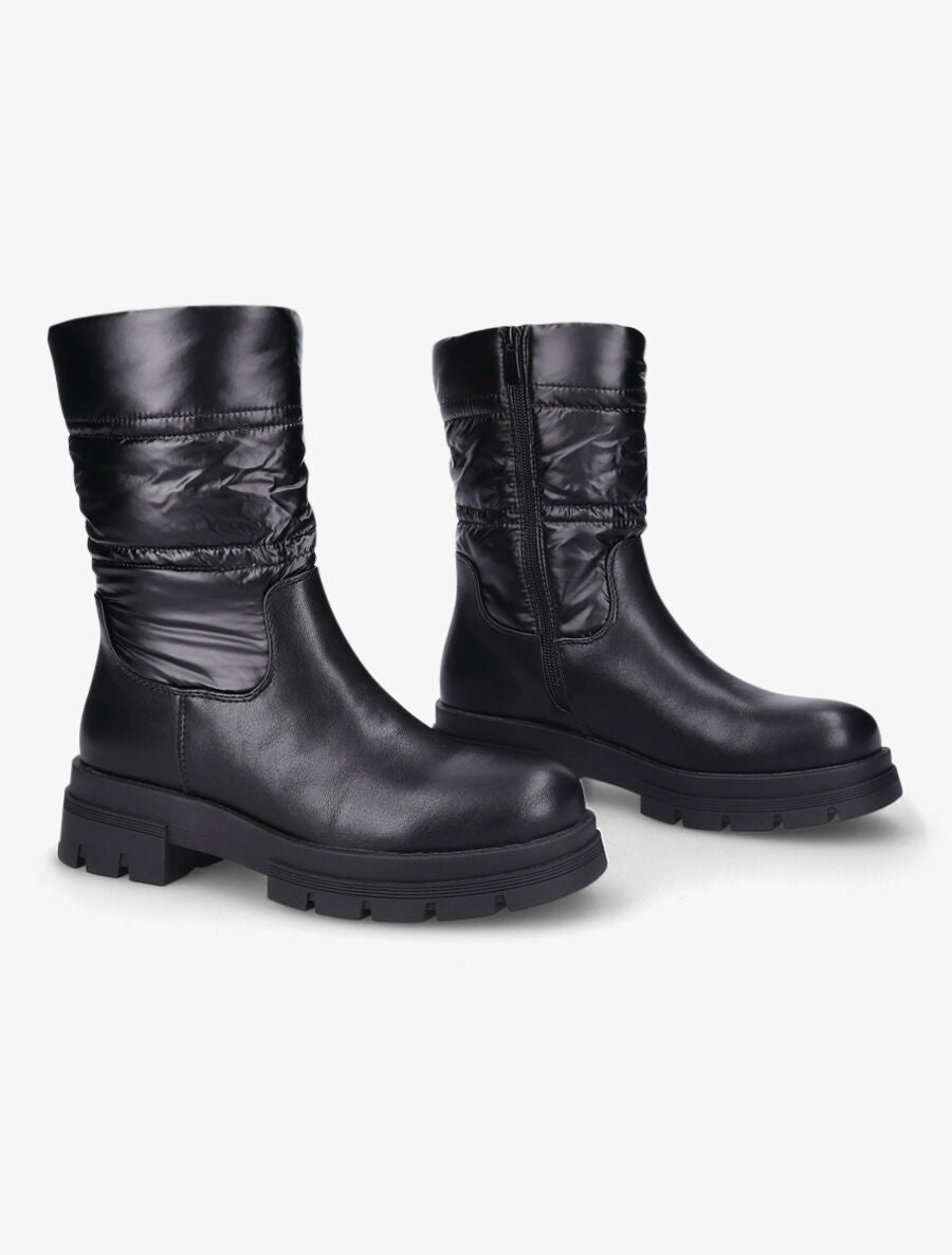 Bottines bi-matière matelassées - Noir - 4