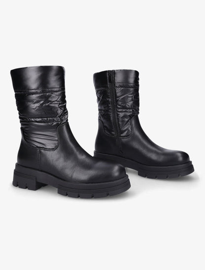 Bottines bi-matière matelassées - Noir - 4