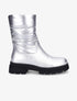 Bottines bi-matière matelassées - Argent - 1