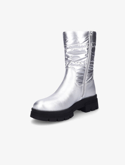 Bottines bi-matière matelassées - Argent - 3