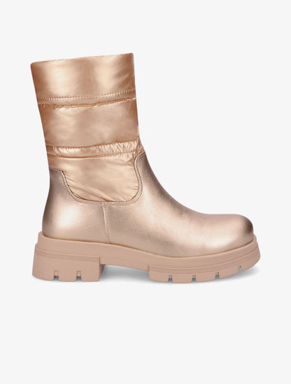 Bottines bi-matière matelassées - Rose gold - 1