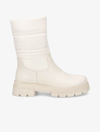Bottines bi-matière matelassées - Beige - 1