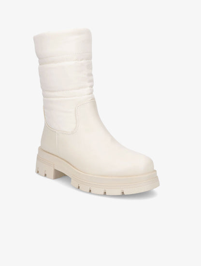 Bottines bi-matière matelassées - Beige - 2
