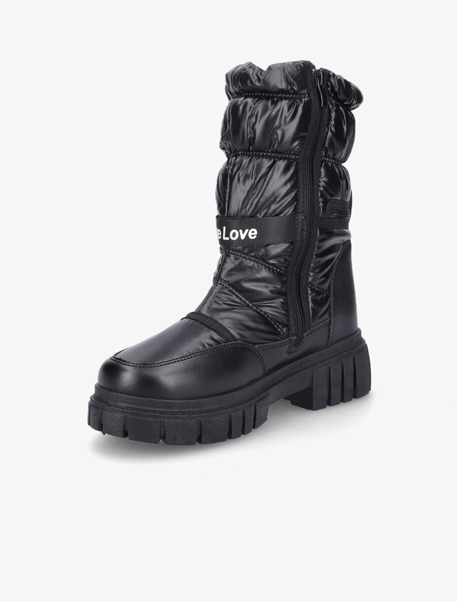Boots matelassées à zip - Noir - 3