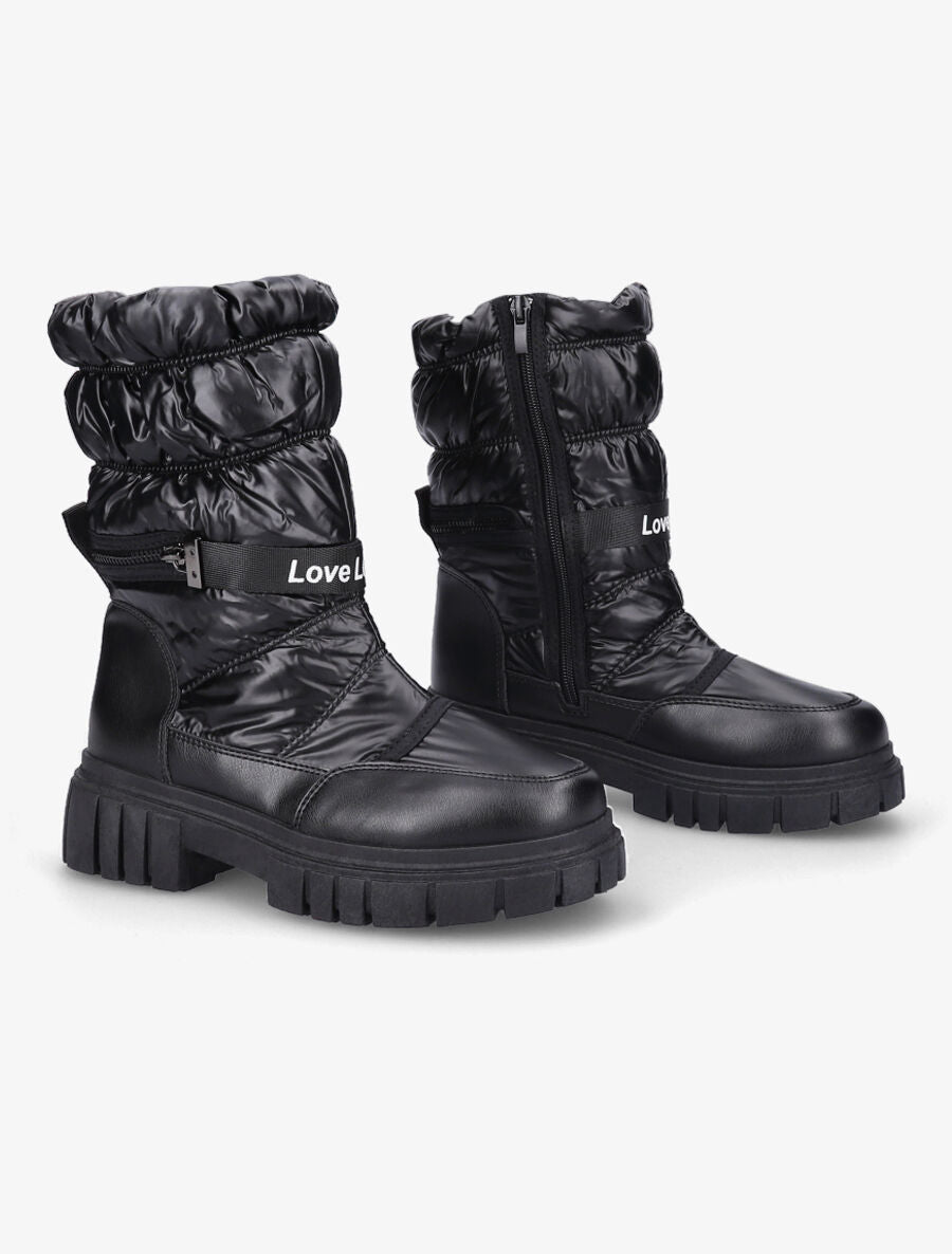 Boots matelassées à zip - Noir - 4