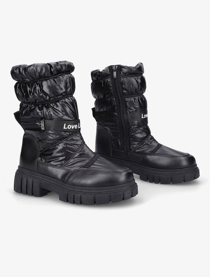 Boots matelassées à zip - Noir - 4