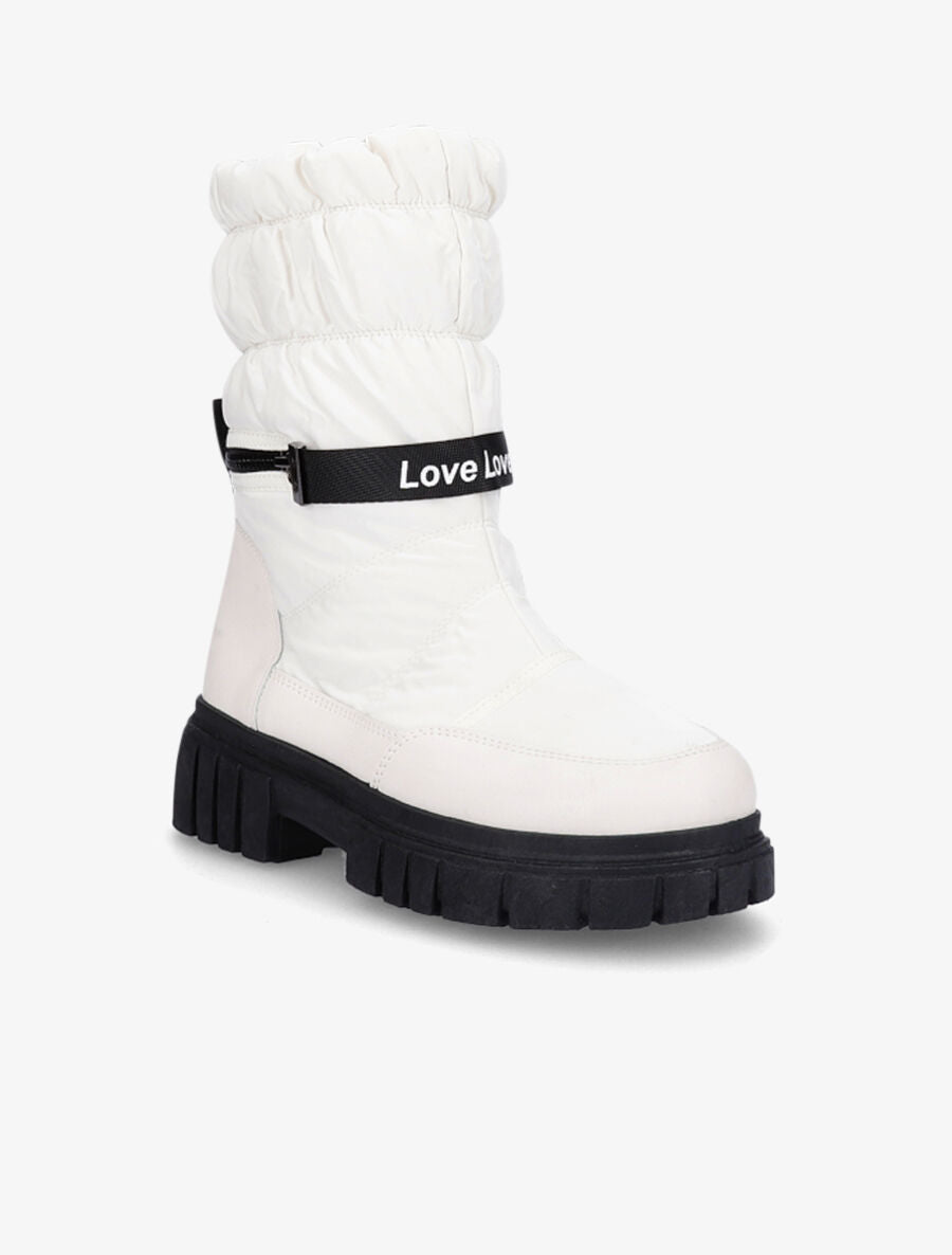 Boots matelassées à zip - Crème - 2