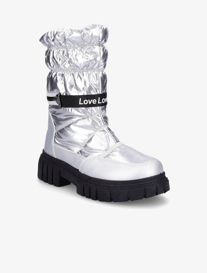 Boots matelassées à zip - Argent - 2