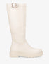 Bottes plates en simili à boucle - Beige - 5