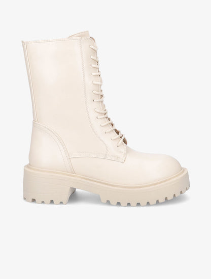 Bottines militaire en simili - Beige - 1
