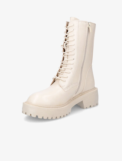 Bottines militaire en simili - Beige - 3