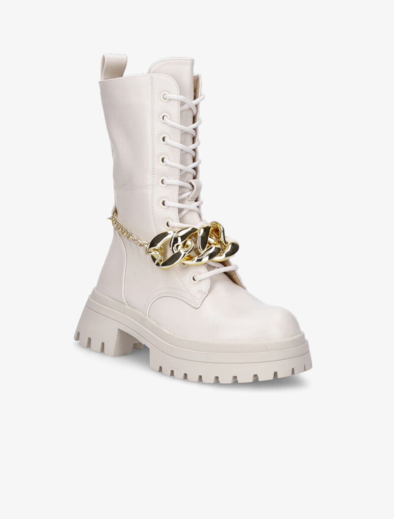 Boots montantes à chaîne - Beige clair - 3