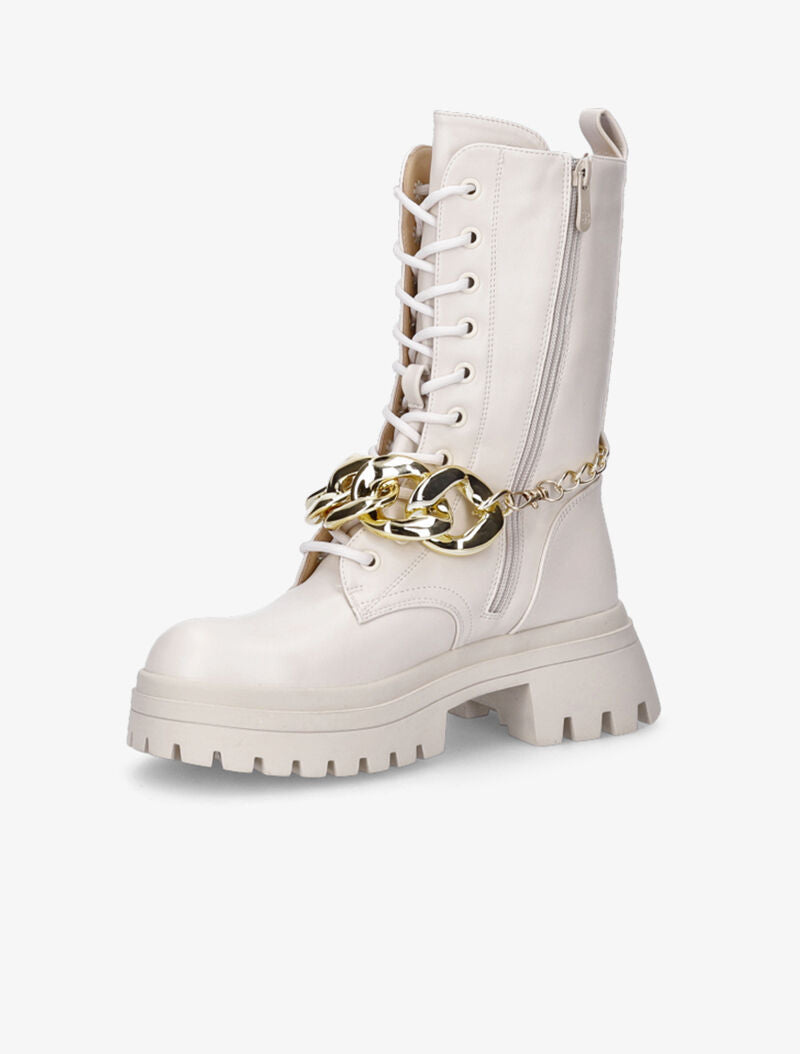 Boots montantes à chaîne - Beige clair - 4