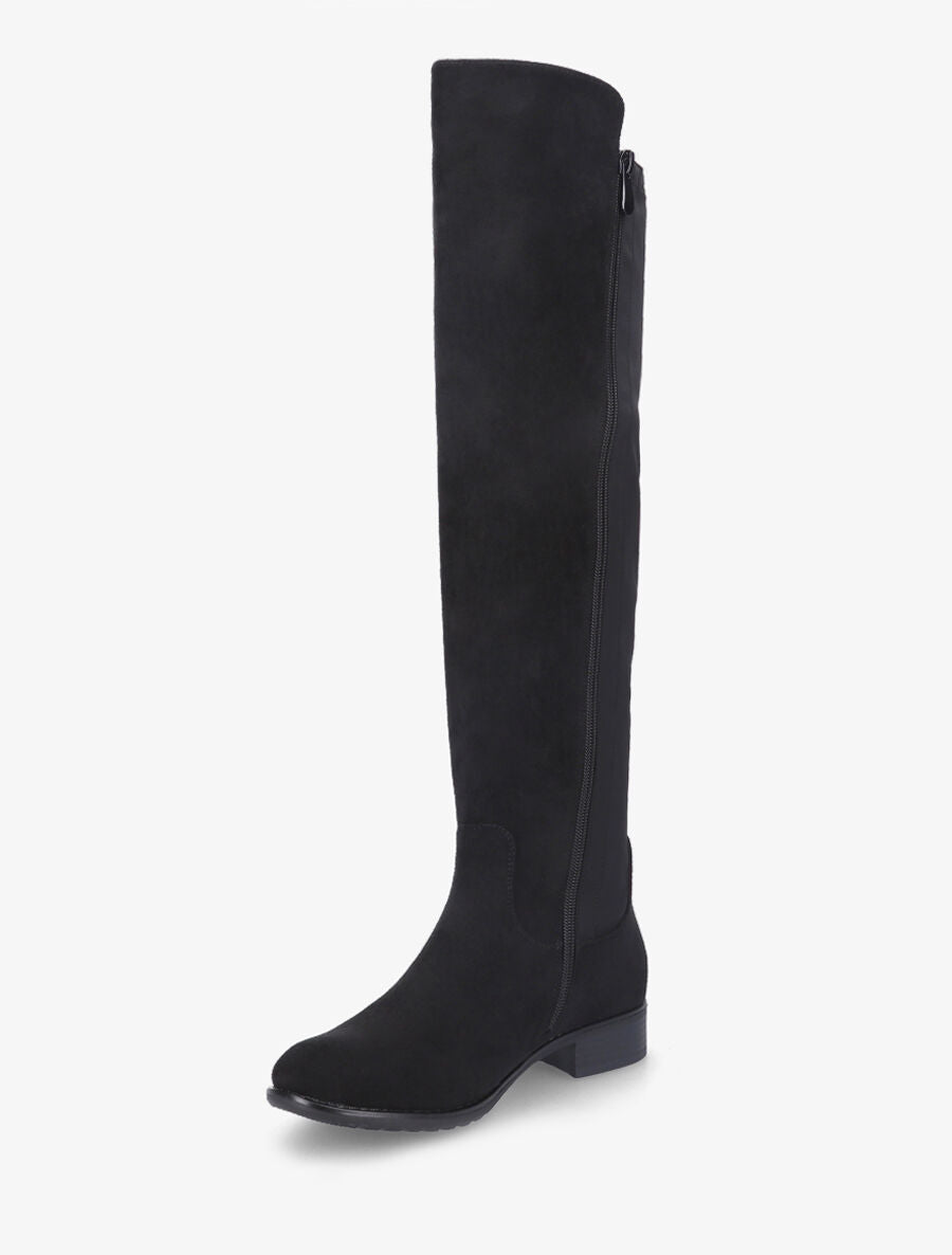 Bottes plates en suédine et tissu - Noir - 3