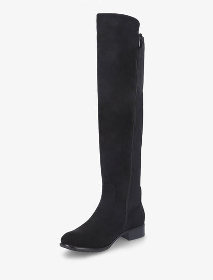 Bottes plates en suédine et tissu - Noir - 3