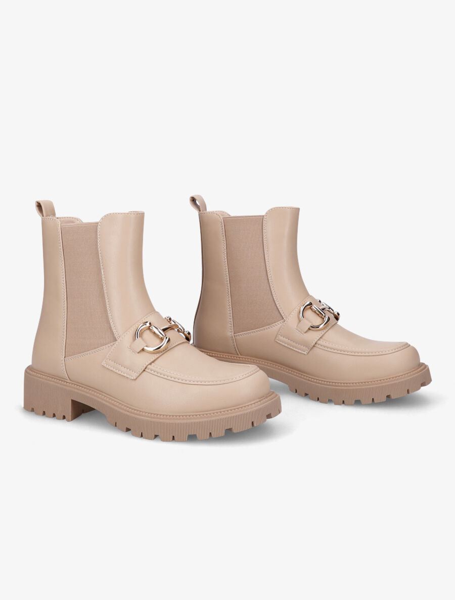 Chelsea boots à boucle fantaisie - Beige foncé - 4