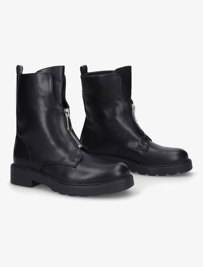 Bottines à zip en simili - Noir - 4