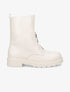 Bottines à zip en simili - Beige - 5