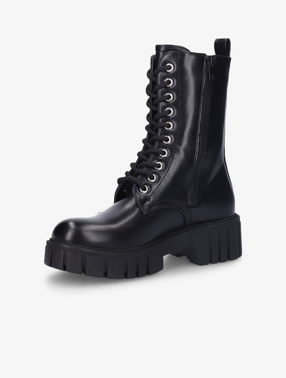 Boots montantes basiques à lacets - Noir - 4