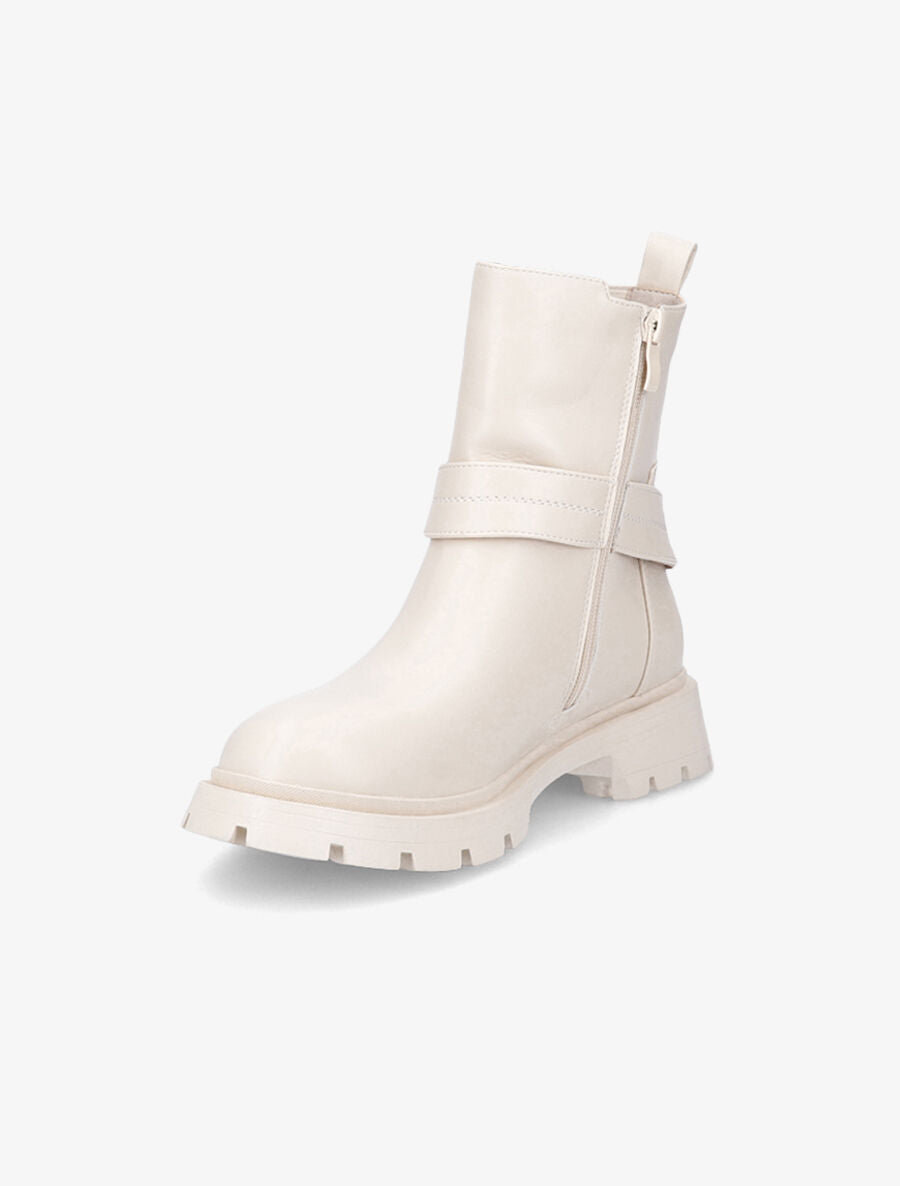 Bottines élastiquées à scratch - Beige - 3