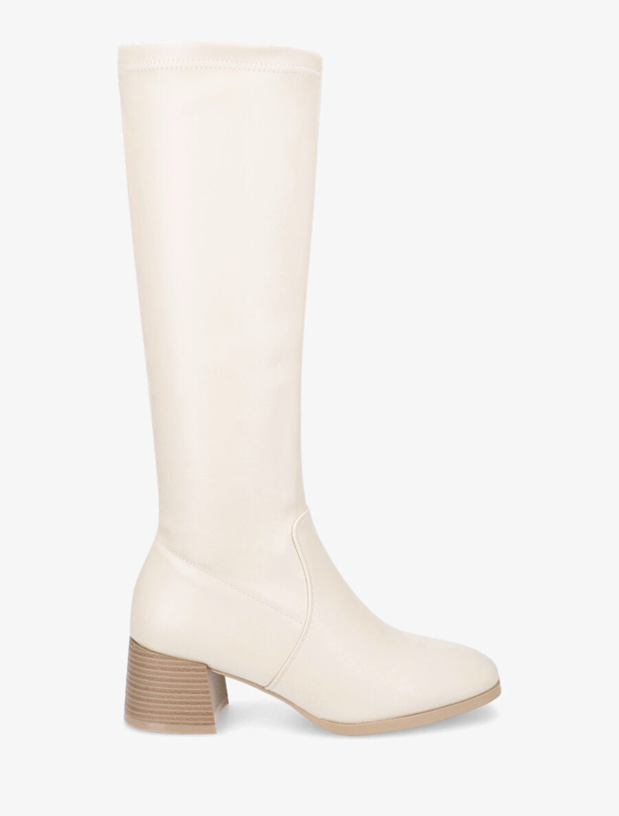 Bottes classiques en simili - Beige - 1