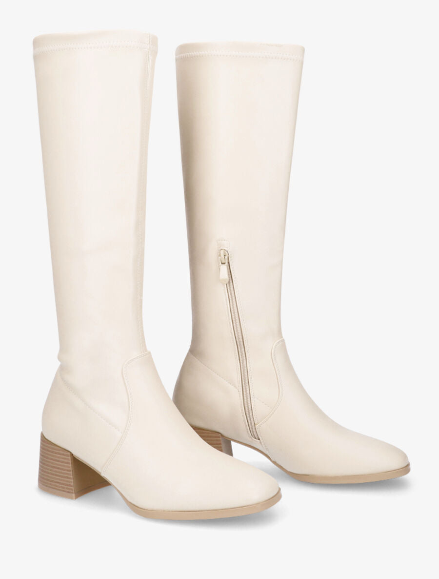 Bottes classiques en simili - Beige - 4