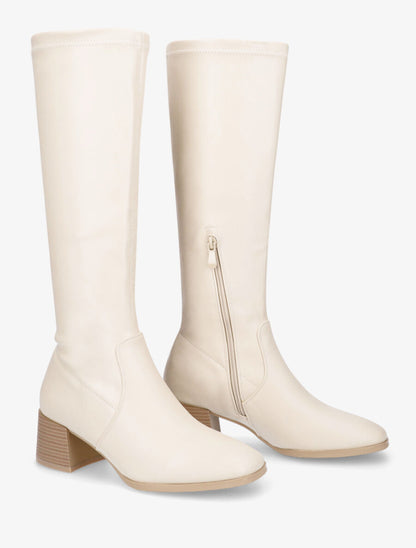 Bottes classiques en simili - Beige - 4