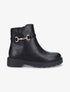 Bottines plates en simili - Noir - 1