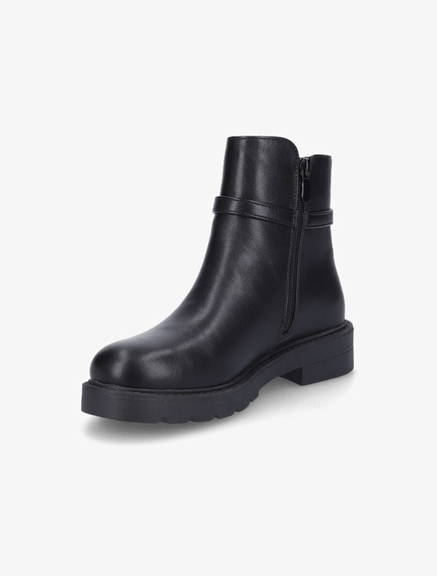 Bottines plates en simili - Noir - 3