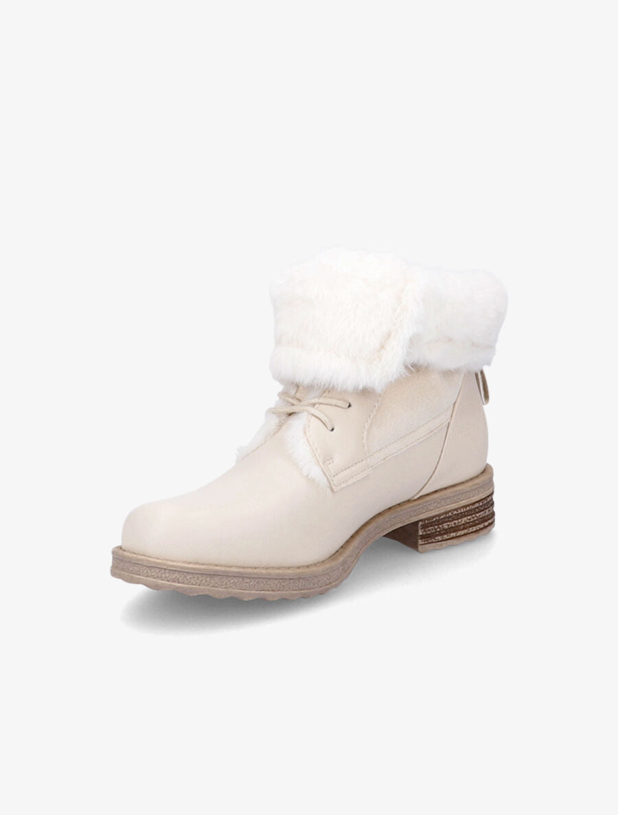 Bottines à chevilles fourrées à revers - Beige - 3
