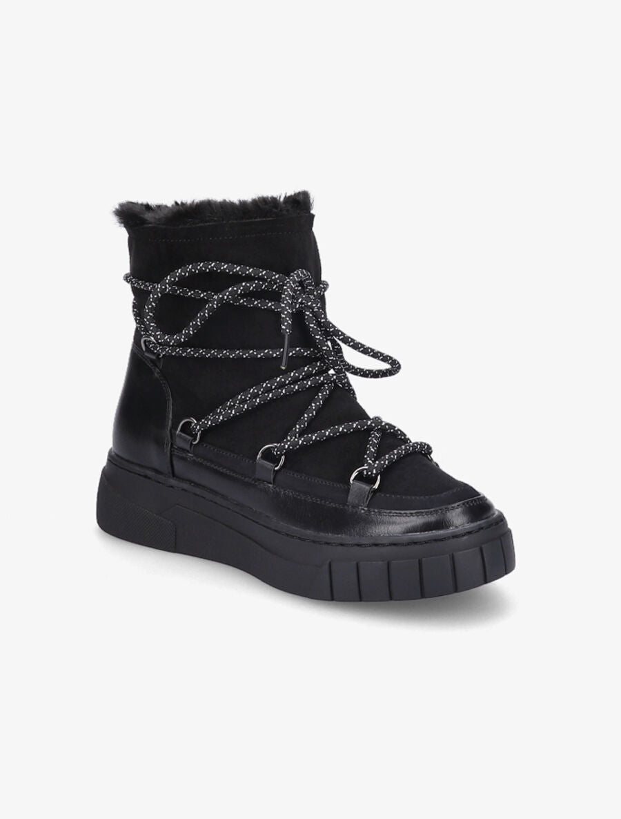 Bottines bi-matière fourrées - Noir - 2