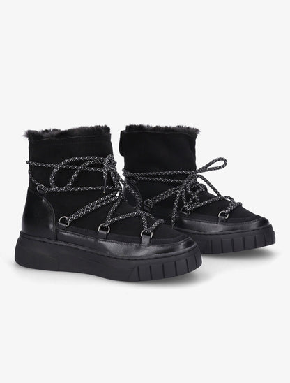 Bottines bi-matière fourrées - Noir - 4