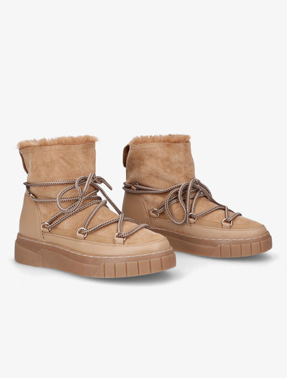 Bottines bi-matière fourrées - Camel - 4
