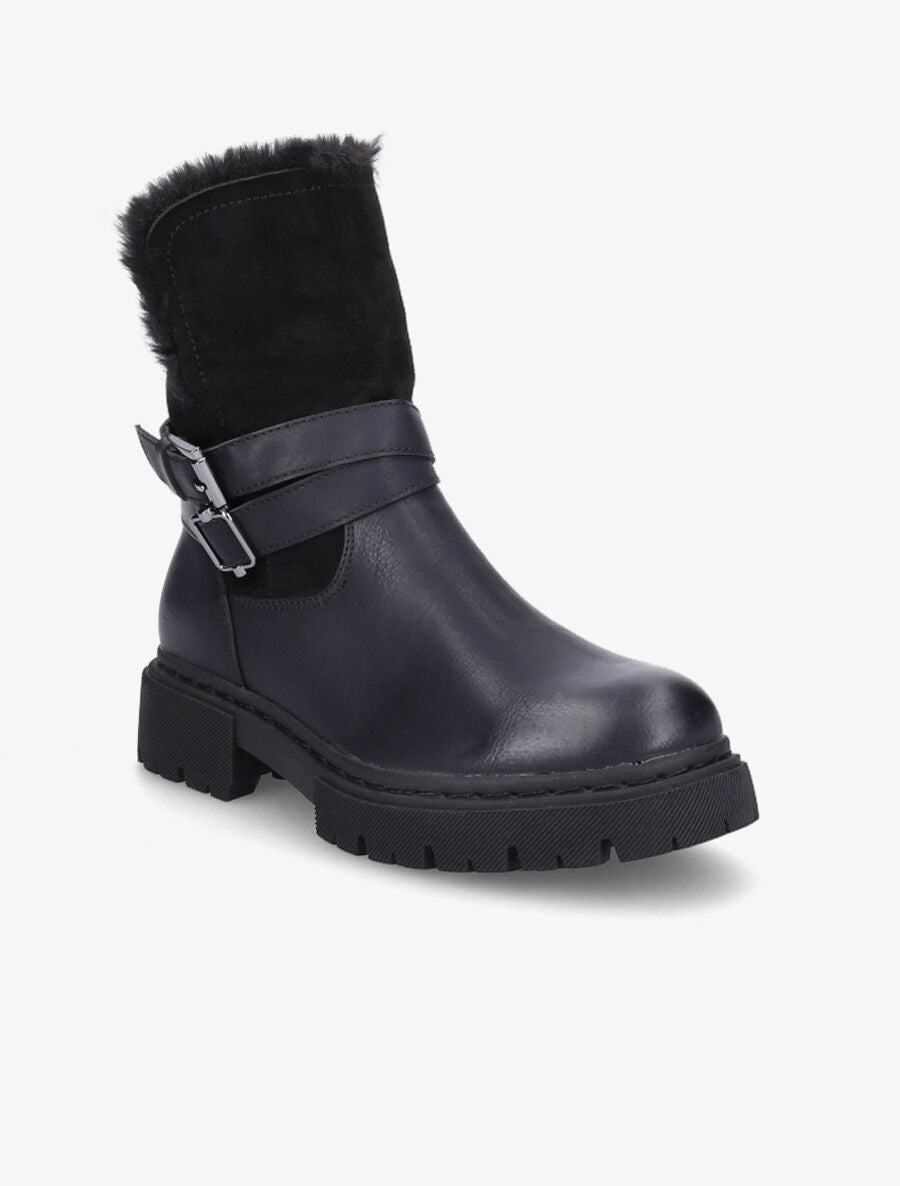 Bottines fourrées bi-matière - Noir - 2