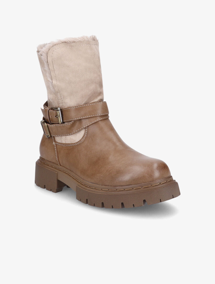 Bottines fourrées bi-matière - Taupe - 2