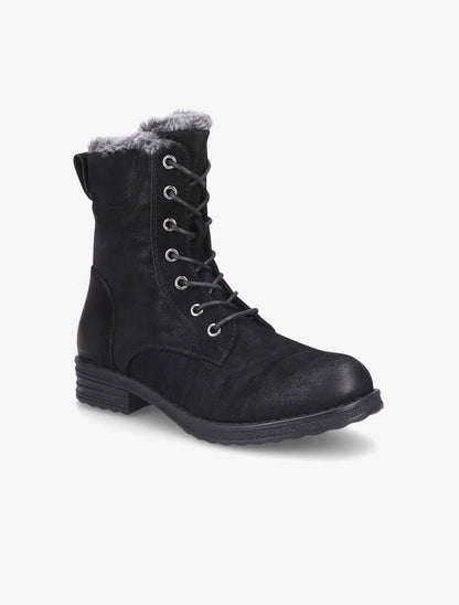 Bottines fourrées à lacets - Noir - 2