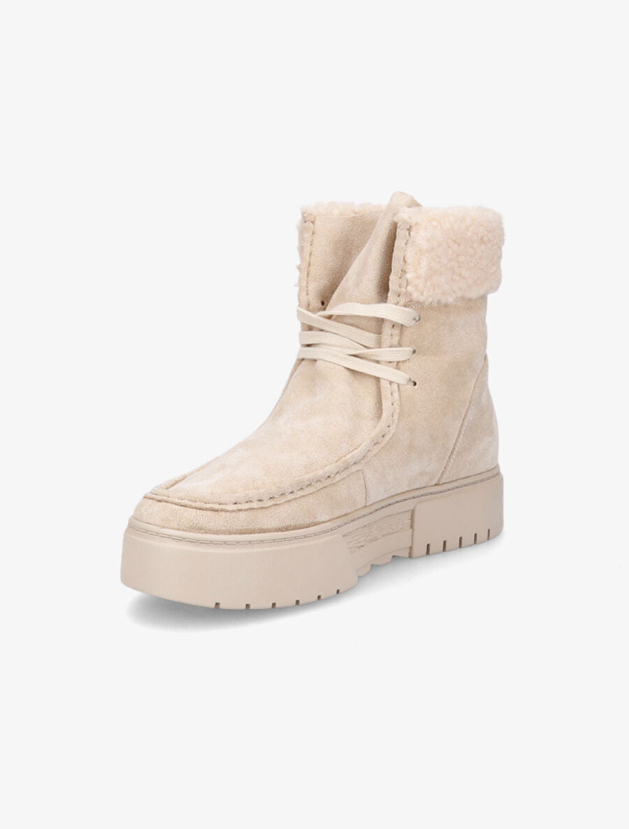 Boots lacées en suédine - Beige - 3